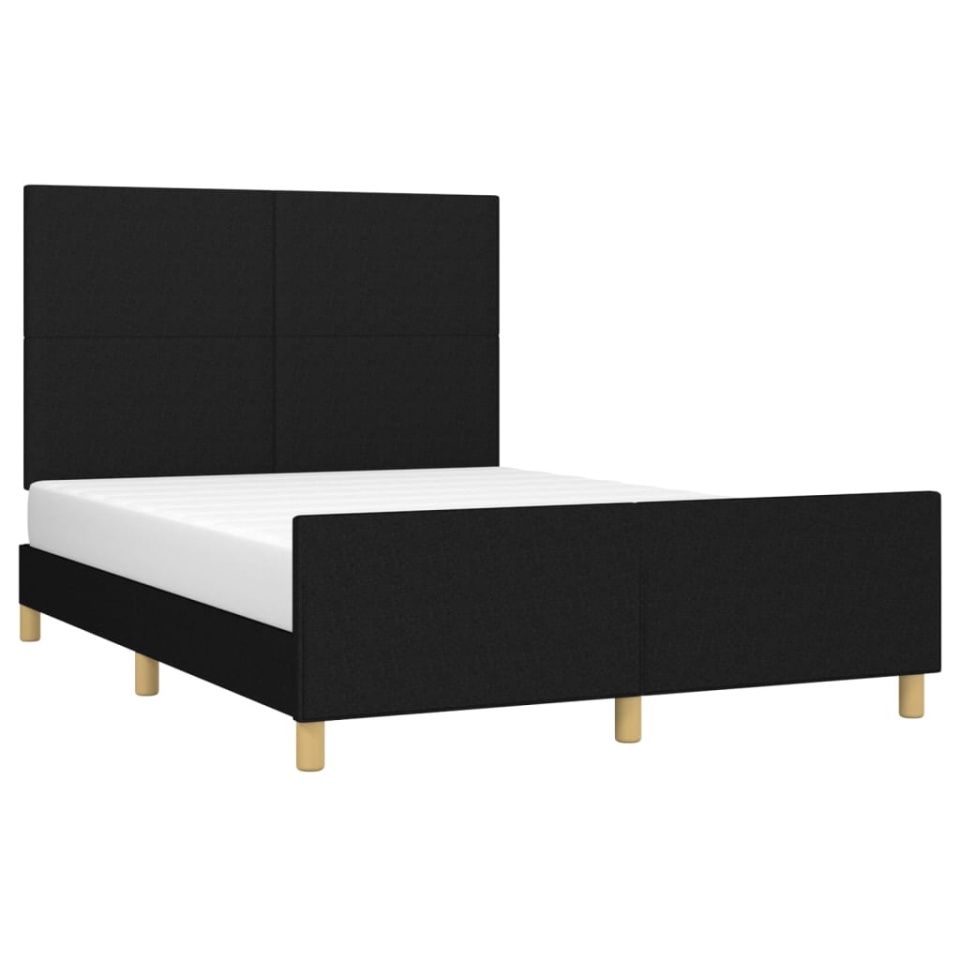Cadru de pat fără saltea, negru, 140x190 cm, textil - 2 | YEO