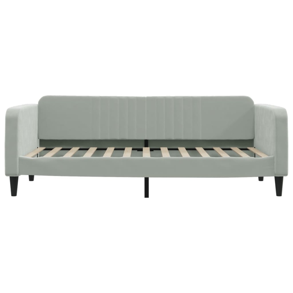 Cadru de pat, gri deschis, 90x200 cm, catifea - 2 | YEO