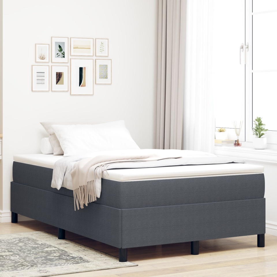 Cadru de pat Gri închis 120x200 cm din material corduroy