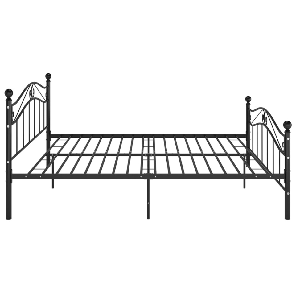 Cadru de pat, negru, 140x200 cm, metal - 3 | YEO