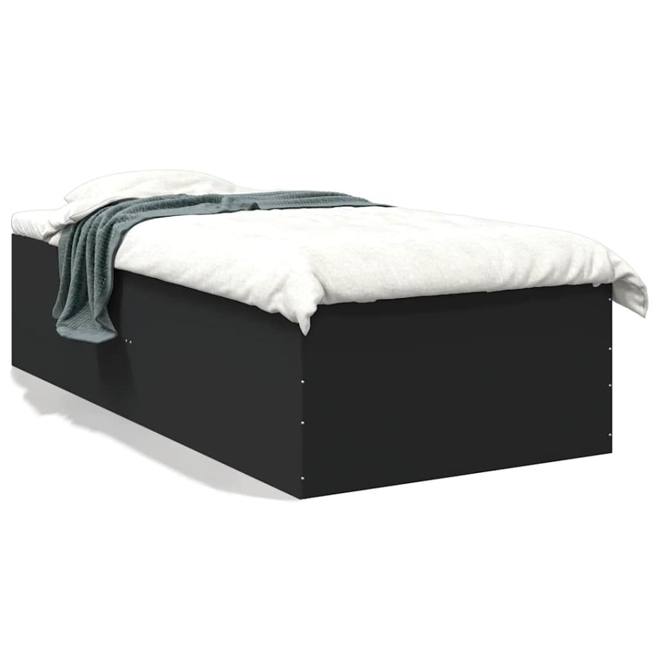 Cadru de pat, negru, 90x200 cm, lemn prelucrat - 1 | YEO