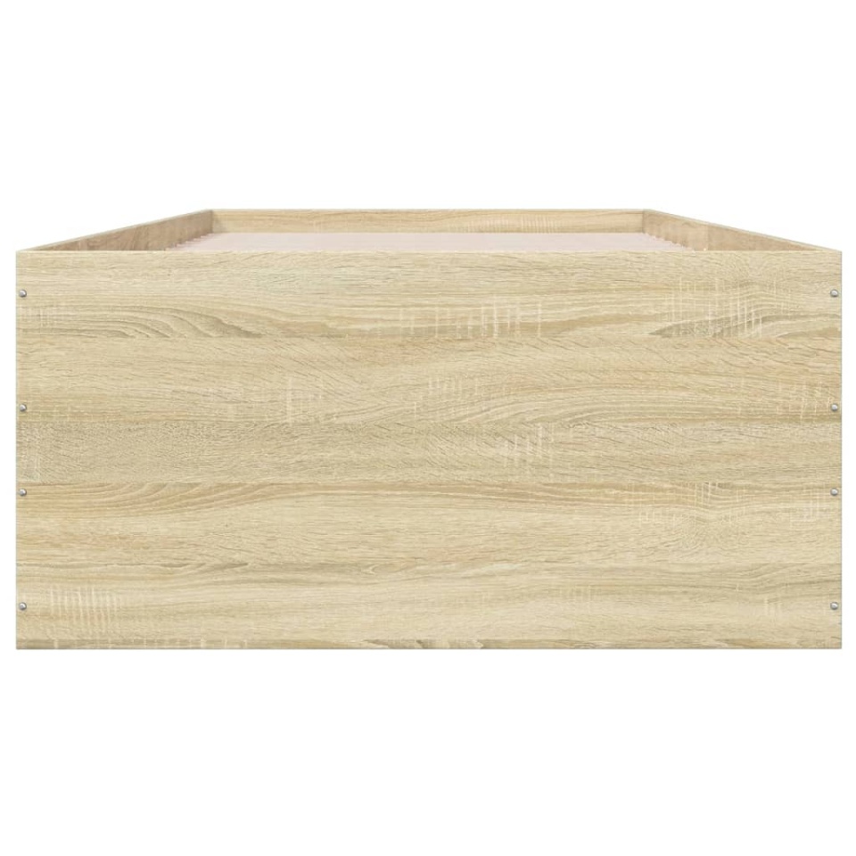 Cadru de pat, stejar sonoma, 90x200 cm, lemn prelucrat - 3 | YEO