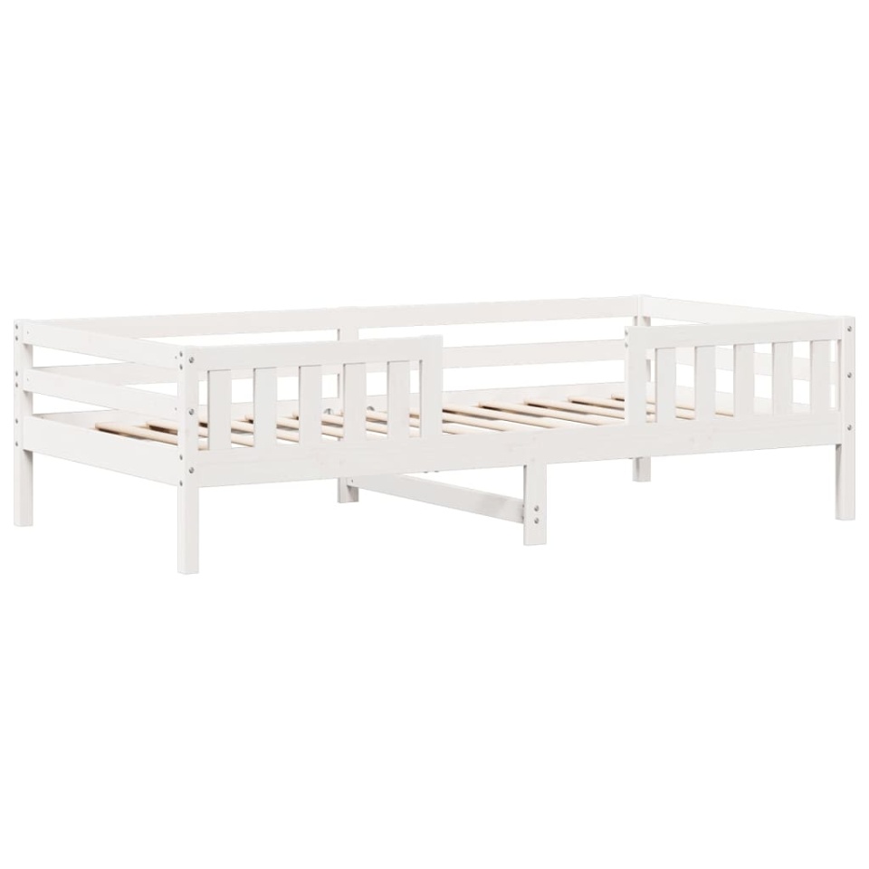 Cadru pat fără saltea, alb, 90x190 cm, lemn masiv de pin - 2 | YEO