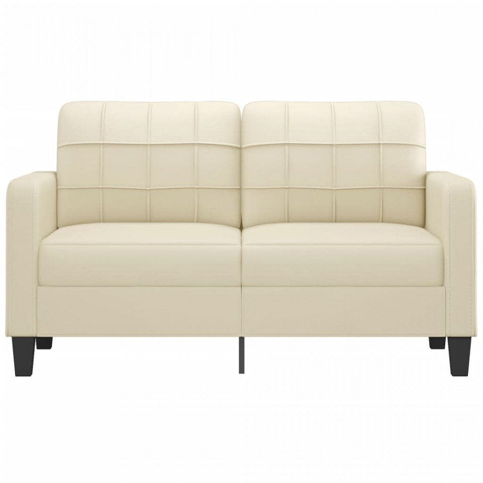 Canapea cu 2 locuri, crem, 140 cm, piele ecologică - 2 | YEO