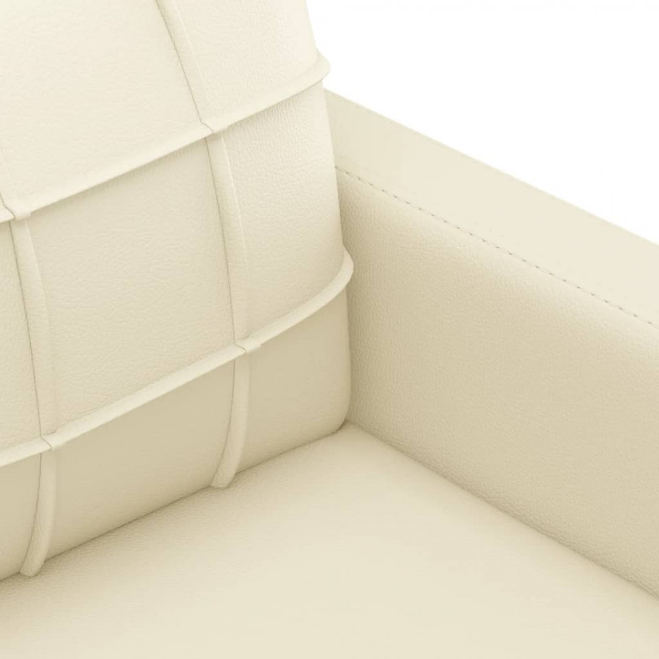 Canapea cu 2 locuri, crem, 140 cm, piele ecologică - 4 | YEO