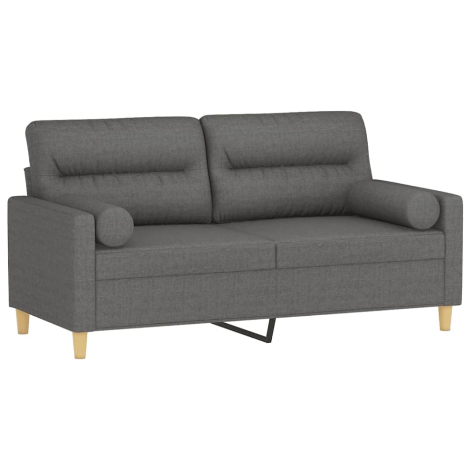 Canapea cu 2 locuri cu pernuțe, gri închis, 140 cm, textil - 2 | YEO