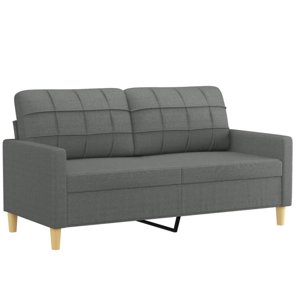 Canapea cu 2 locuri cu pernuțe, gri închis, 140 cm, textil - 3 | YEO