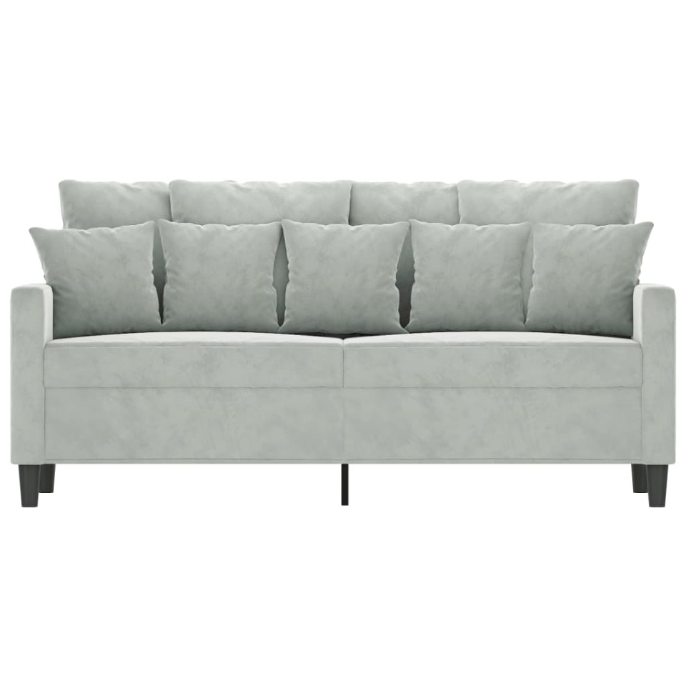 Canapea cu 2 locuri, gri deschis, 140 cm, catifea - 2 | YEO