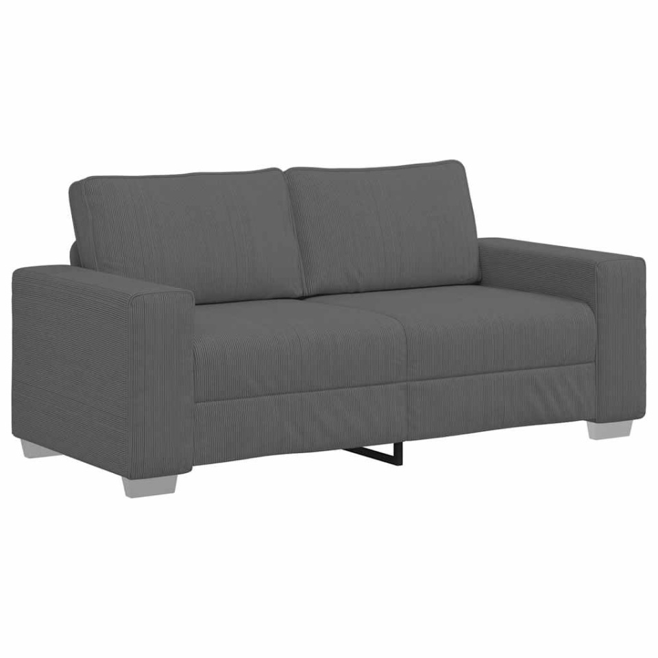 Canapea de tip lovesea gri închis 140 cm țesătură velur - 1 | YEO