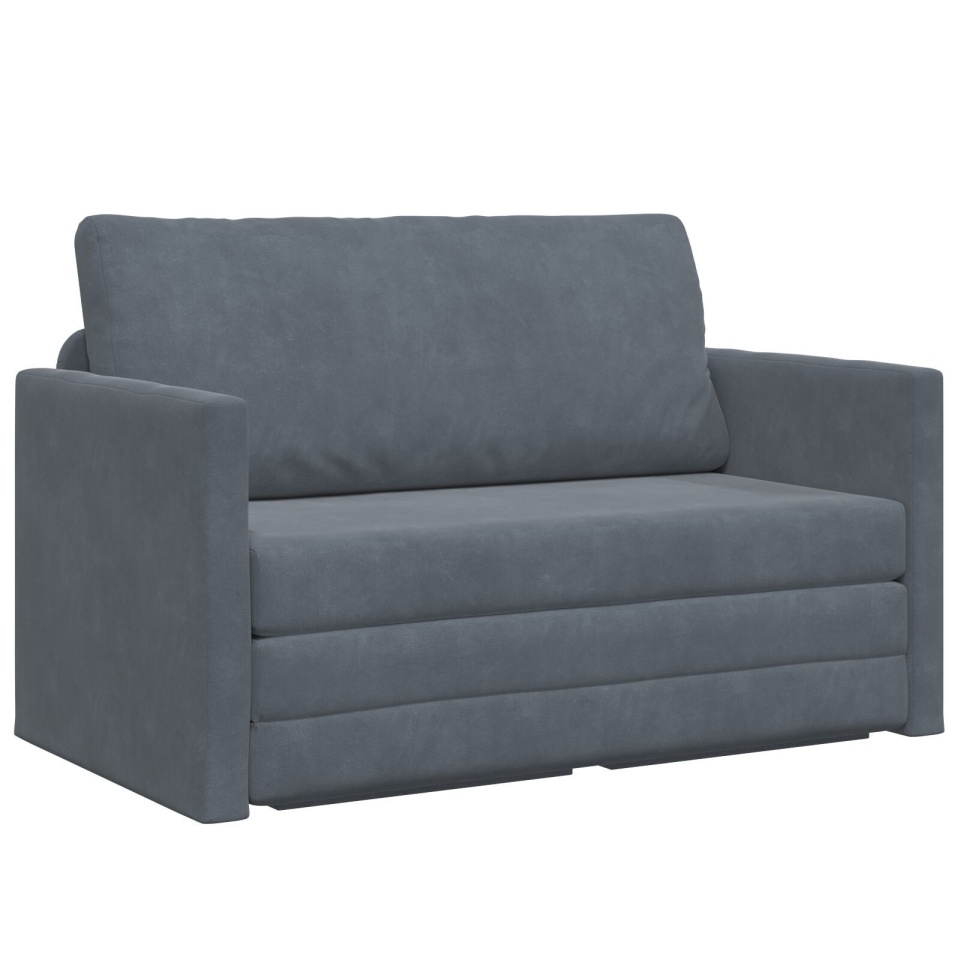 Canapea extensibilă 2 în 1 gri închis 124x204x61 cm Velur - 1 | YEO