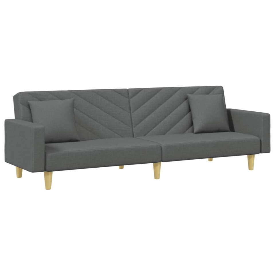 Canapea extensibilă 2 locuri/perne/taburet, gri închis, textil - 3 | YEO