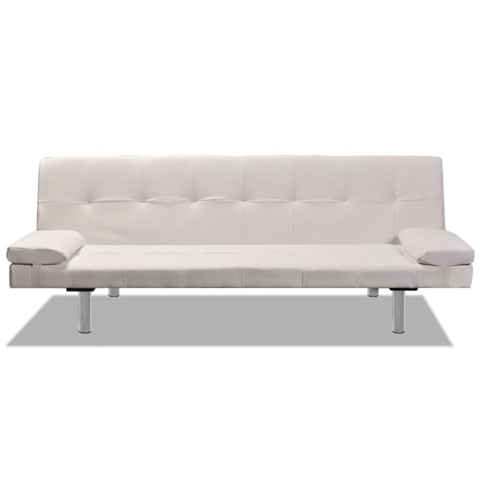 Canapea extensibilă 2 perne, piele artificială, reglabil, crem - 2 | YEO