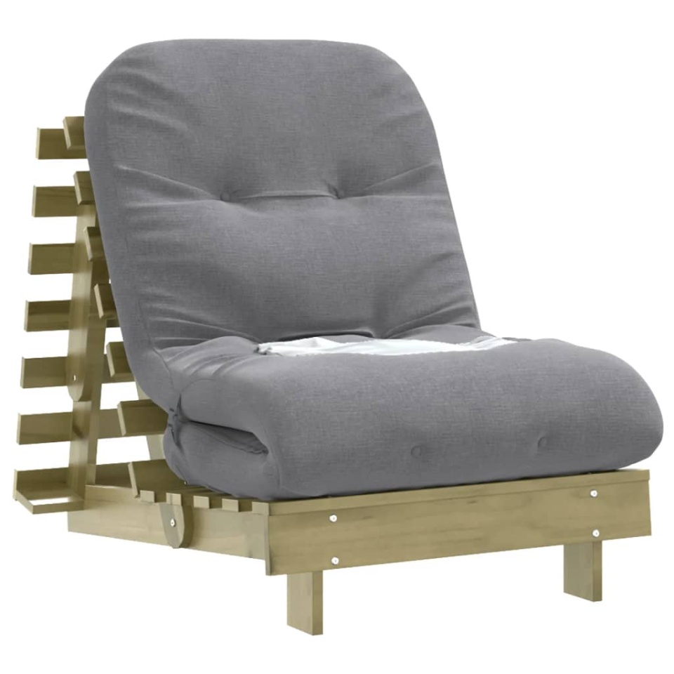 Canapea futon cu saltea, 70x206x11 cm, lemn de pin tratat - 3 | YEO