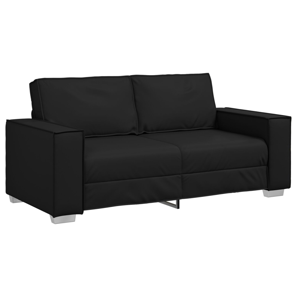 Canapea Loveseat Neagră 140 cm din Piele Sintetică - 1 | YEO