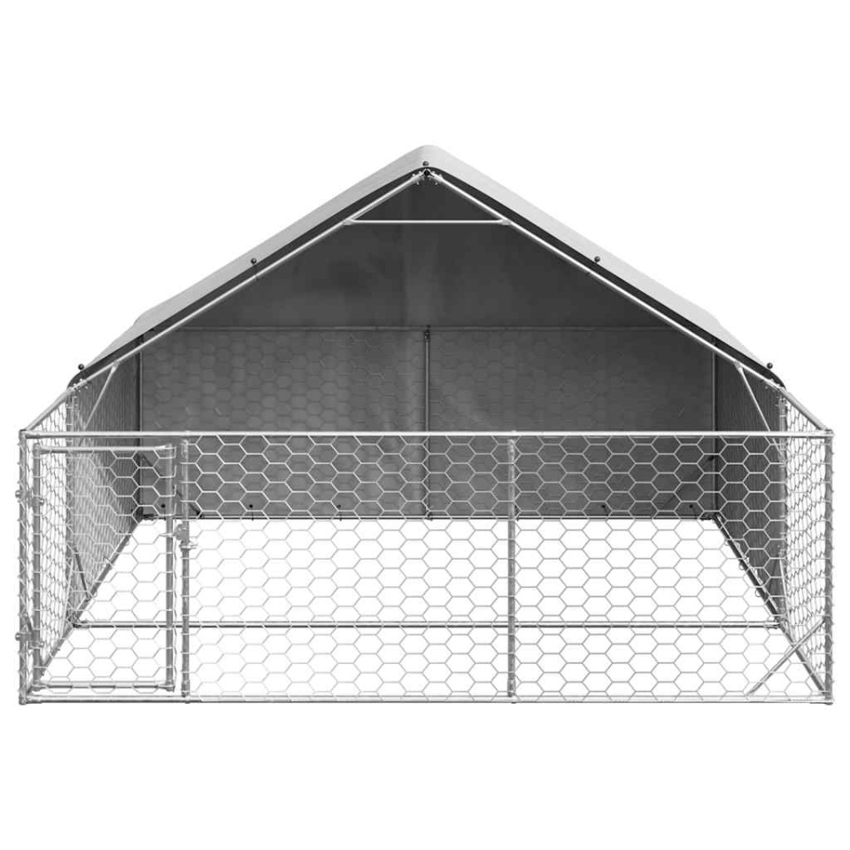 Canisa de exterior cu alergare 3x3x1,9 m otel galvanizat - 2 | YEO