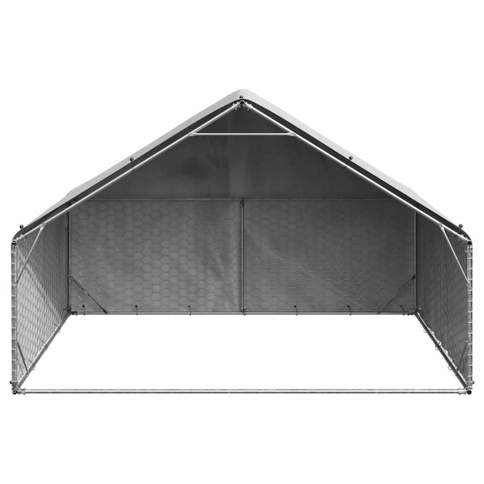 Canisa de exterior cu capac 3x2x1,9 m otel galvanizat - 2 | YEO