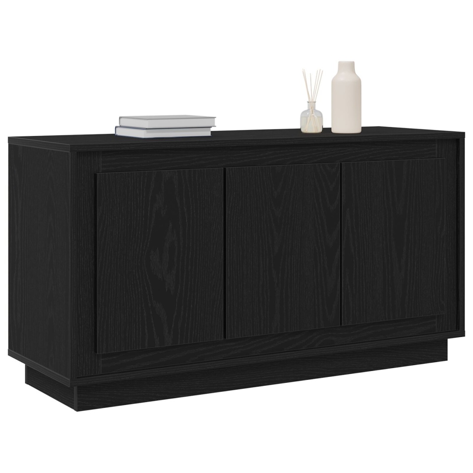 Comodă Neagră Stejar 102x35x55 cm Lemn Compus - 2 | YEO