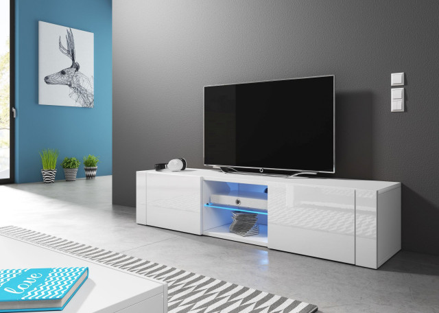 Comoda Tv Hit White Mat/White High Gloss