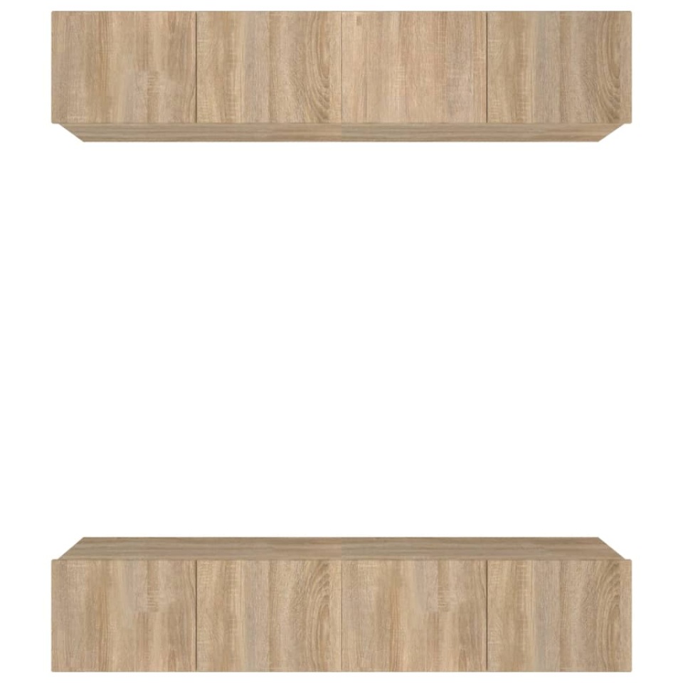 Comode TV, 4 buc., stejar sonoma, 80x30x30 cm, lemn prelucrat - 1 | YEO