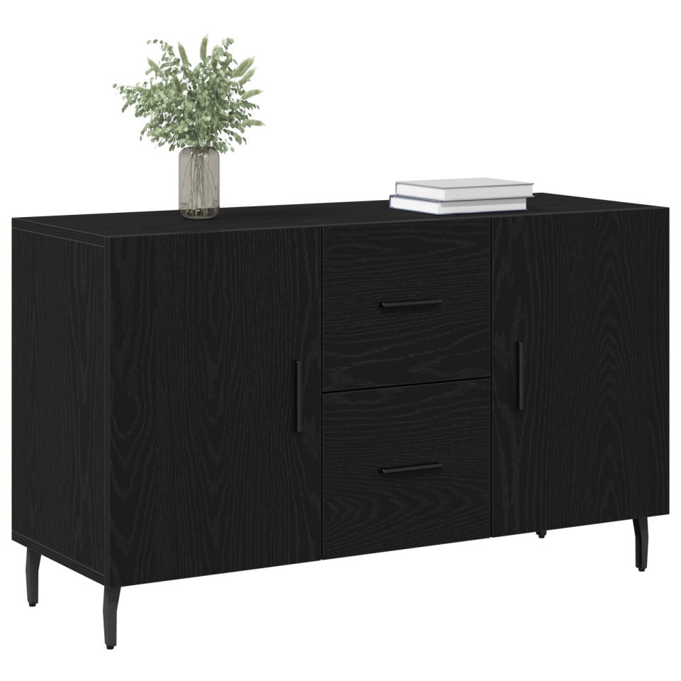 Constatator Negru Stejar 100x36x60 cm din Lemn Ingineresc - 2 | YEO