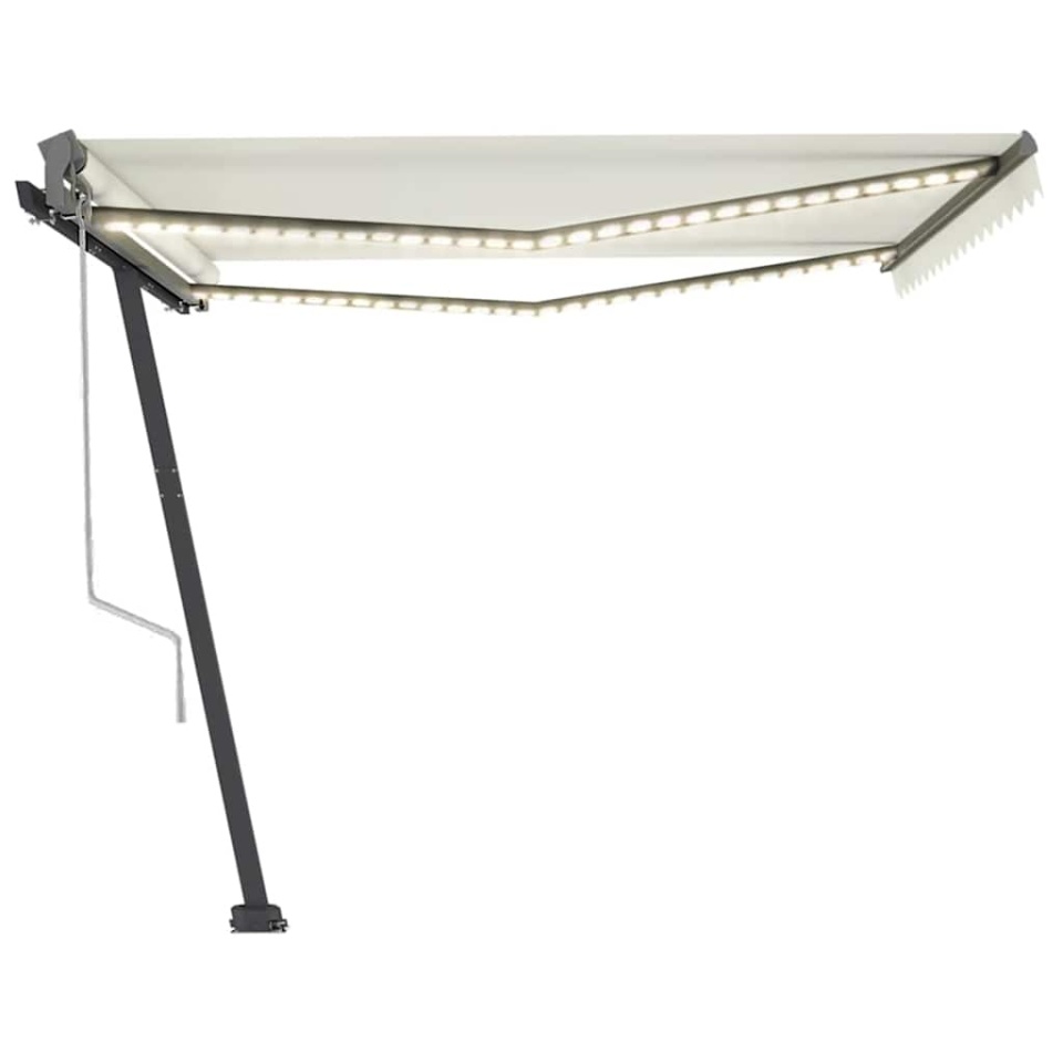 Copertină automată cu senzor vânt & LED, crem, 400x300 cm - 1 | YEO