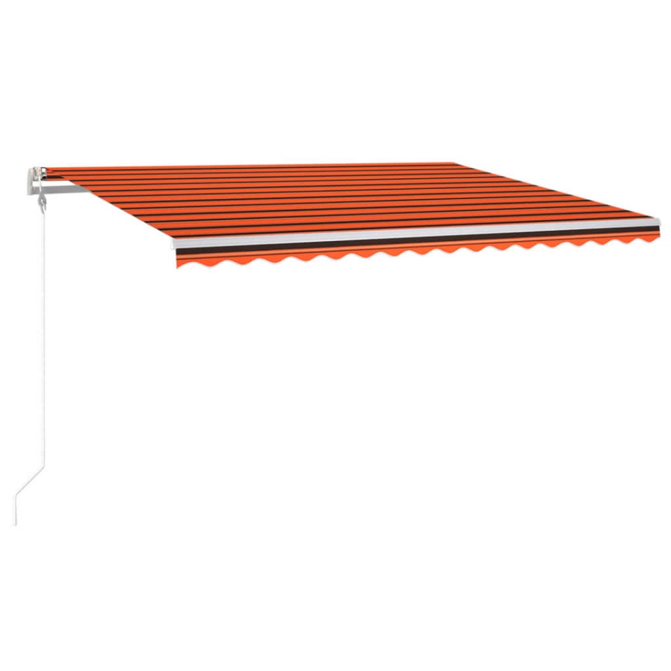 Copertină automată senzor vânt&LED, portocaliu/maro, 400x300 cm - 1 | YEO