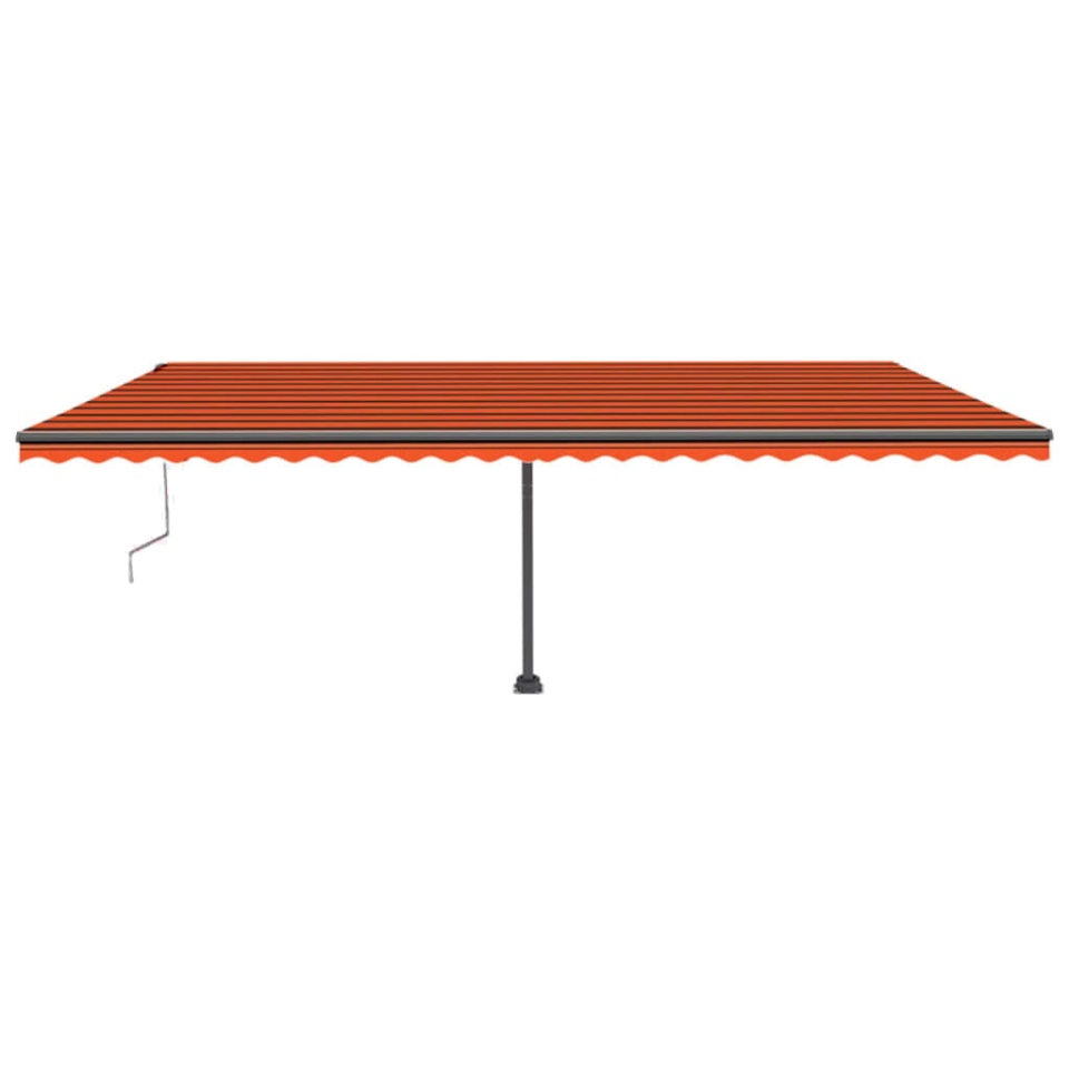Copertină automată senzor vânt&LED, portocaliu&maro, 600x300 cm - 2 | YEO