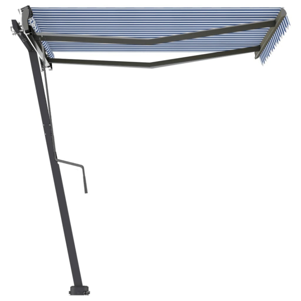 Copertină autonomă retractabilă automat albastru&alb 350x250 cm - 2 | YEO