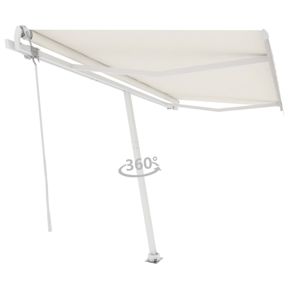 Copertină autonomă retractabilă automat, crem, 450x350 cm - 2 | YEO