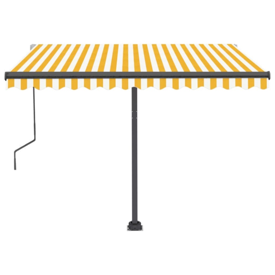 Copertină autonomă retractabilă automat galben&alb 300x250 cm - 3 | YEO