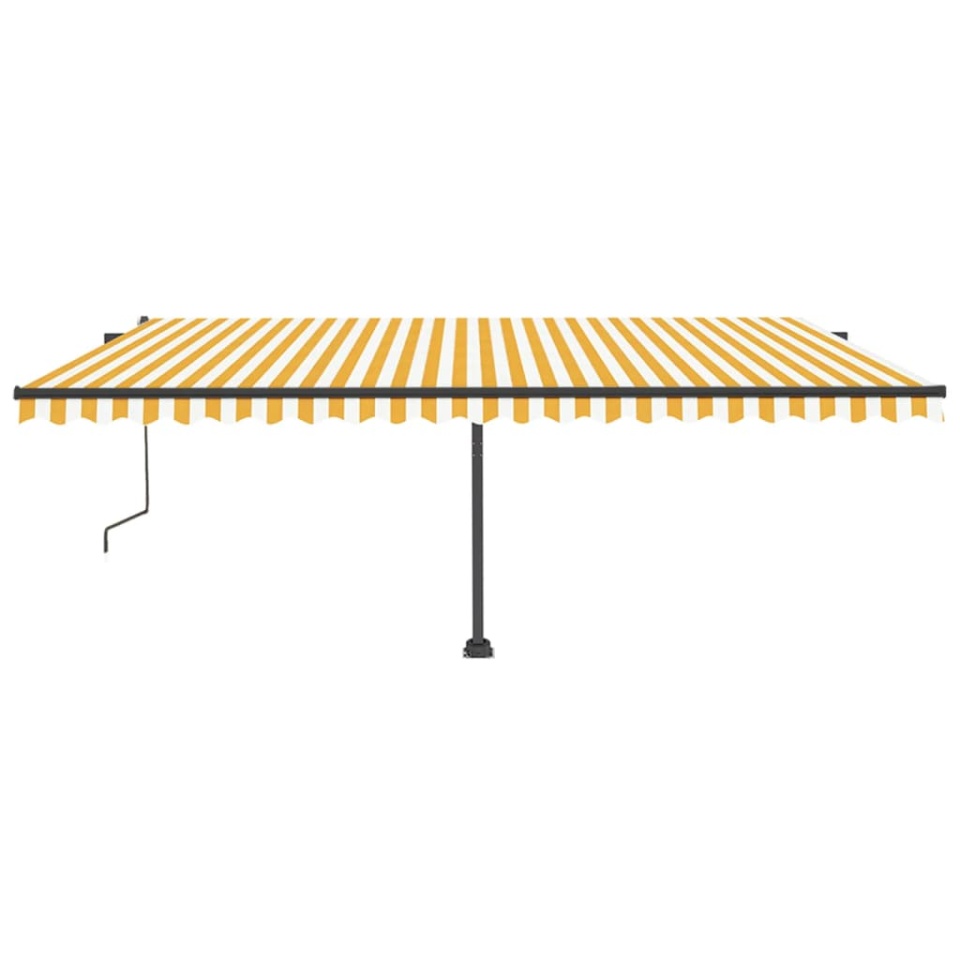 Copertină autonomă retractabilă automat galben&alb 500x350 cm - 2 | YEO