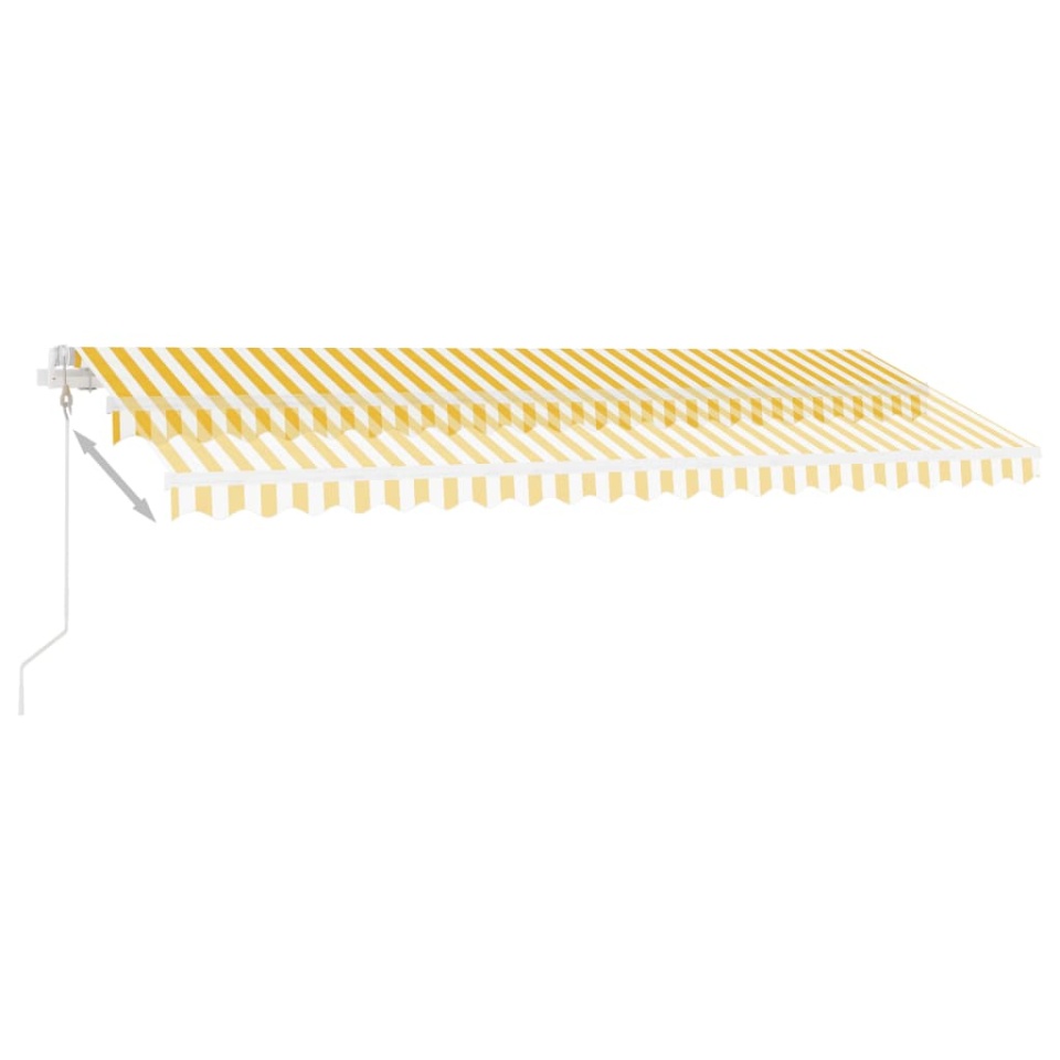 Copertină autonomă retractabilă automat galben&alb 500x350 cm - 3 | YEO