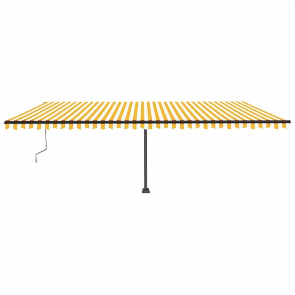 Copertină autonomă retractabilă automat galben & alb 600x350 cm - 2 | YEO
