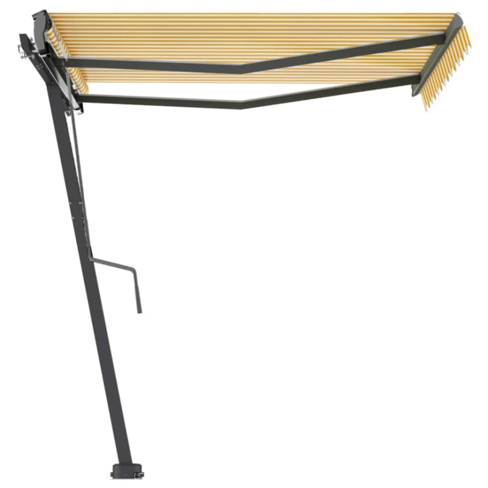 Copertină autonomă retractabilă manual, galben&alb, 300x250 cm - 2 | YEO