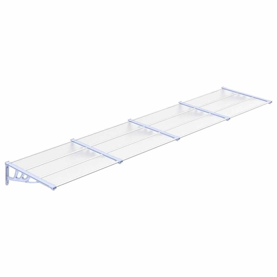 Copertină de ușă, gri și transparent, 396x90 cm, policarbonat - 1 | YEO