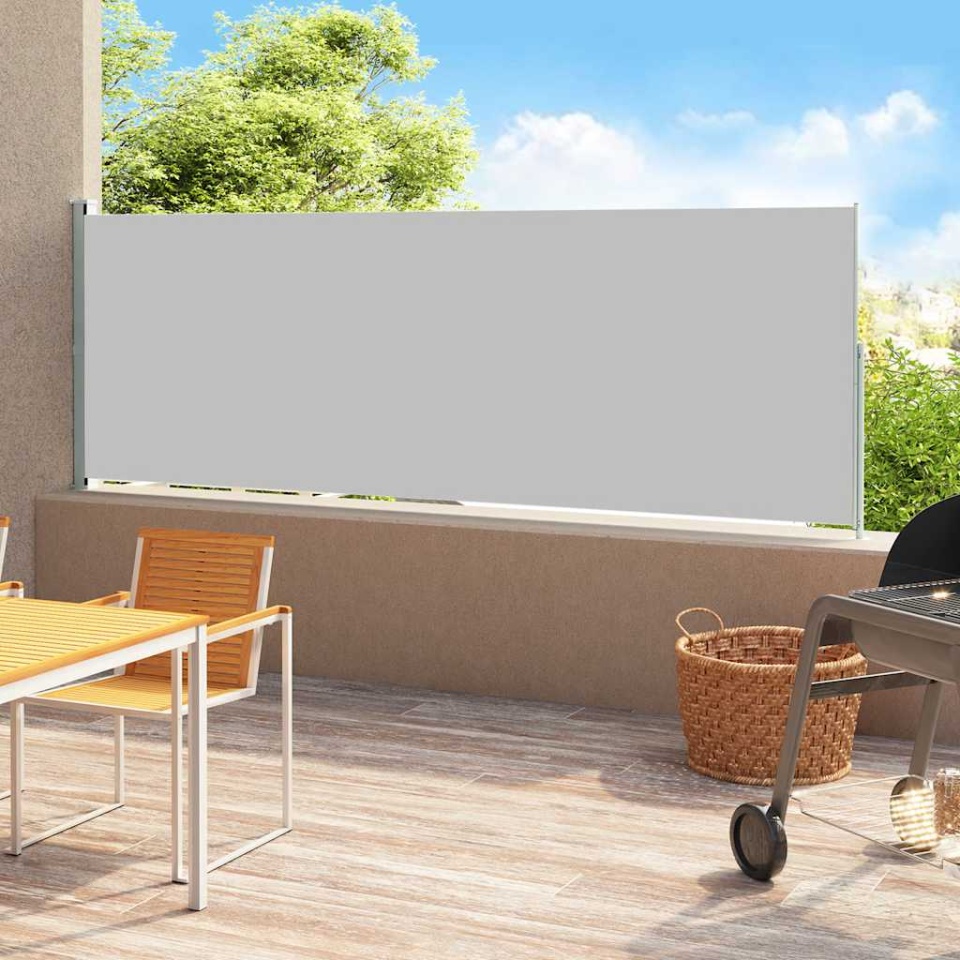 Copertină laterală retractabilă de terasă, gri, 220x500 cm