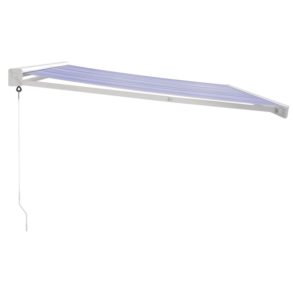 Copertină retractabilă albastru/alb, 4x3 m, textil/aluminiu - 3 | YEO
