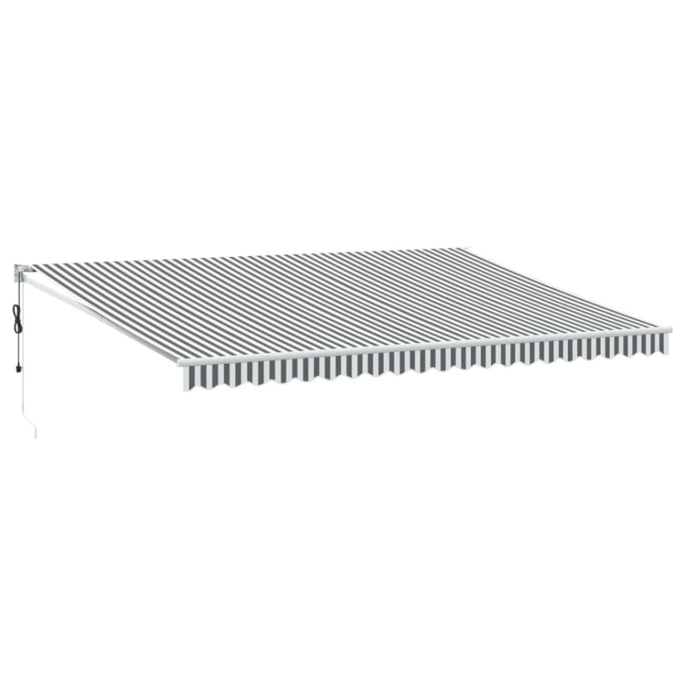 Copertină retractabilă antracit/alb, 5x3 m, textil/aluminiu - 1 | YEO