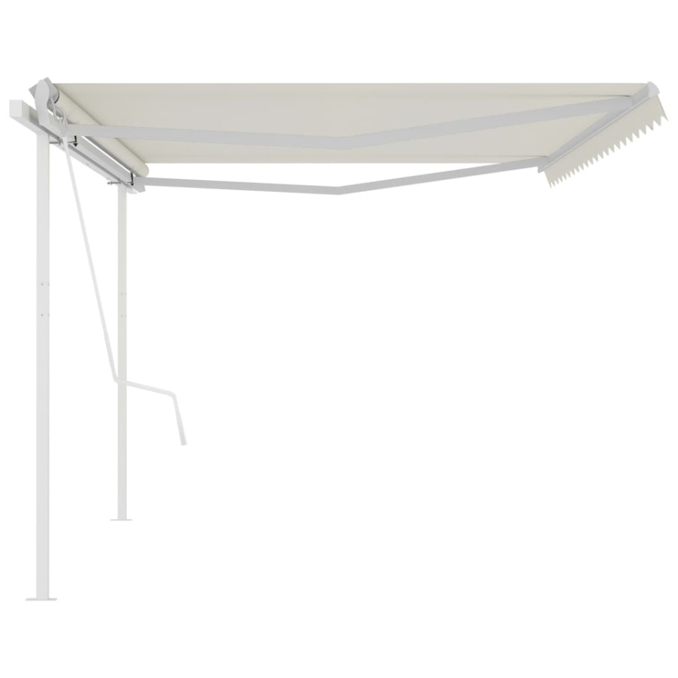 Copertină retractabilă automat, cu stâlpi, crem, 5x3,5 m - 3 | YEO