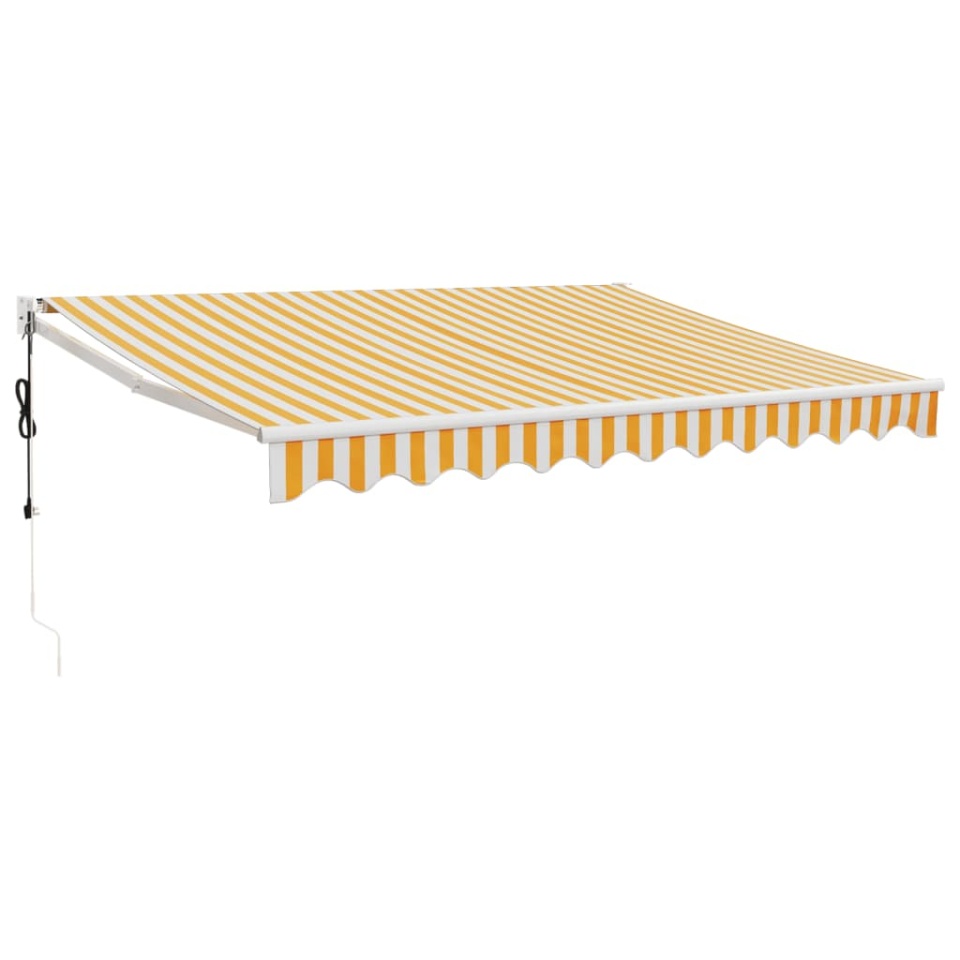 Copertină retractabilă automată, galben și alb, 3x2,5 m - 1 | YEO