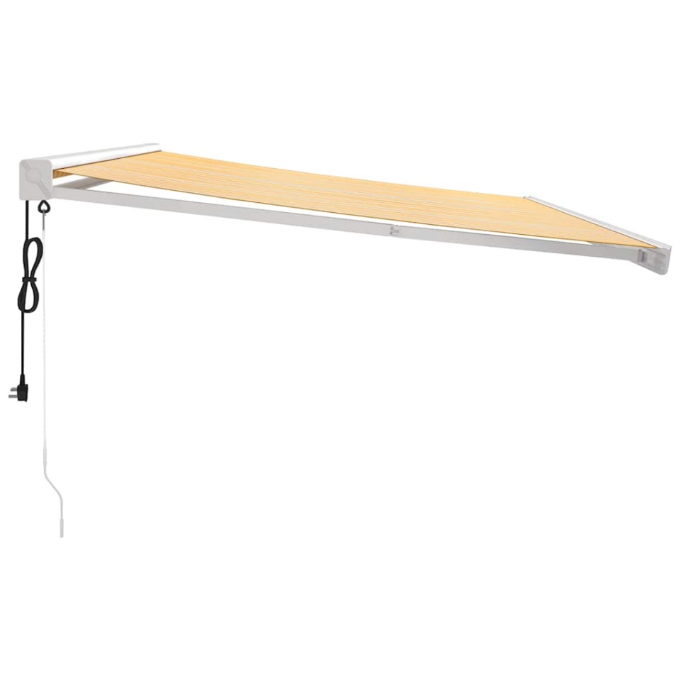 Copertină retractabilă, galben/alb, 4,5x3 m, textil/aluminiu - 3 | YEO