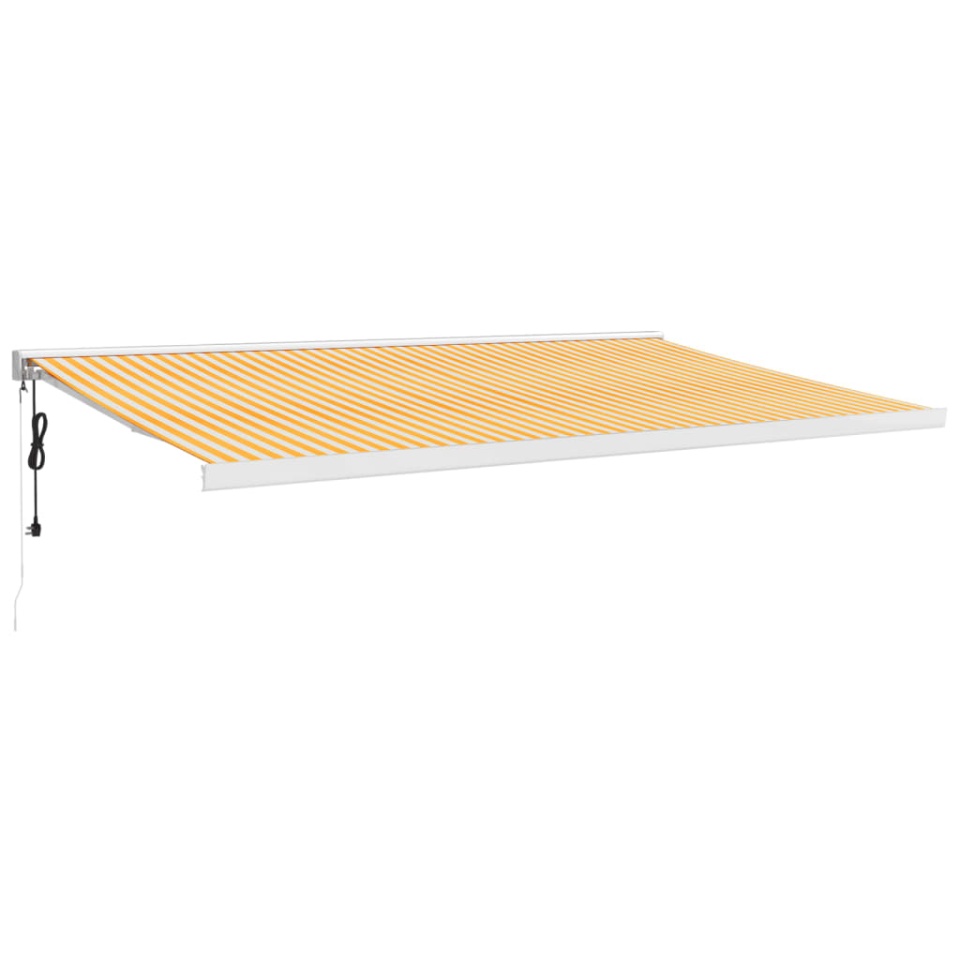 Copertină retractabilă, galben/alb, 5x3 m, textil/aluminiu - 1 | YEO
