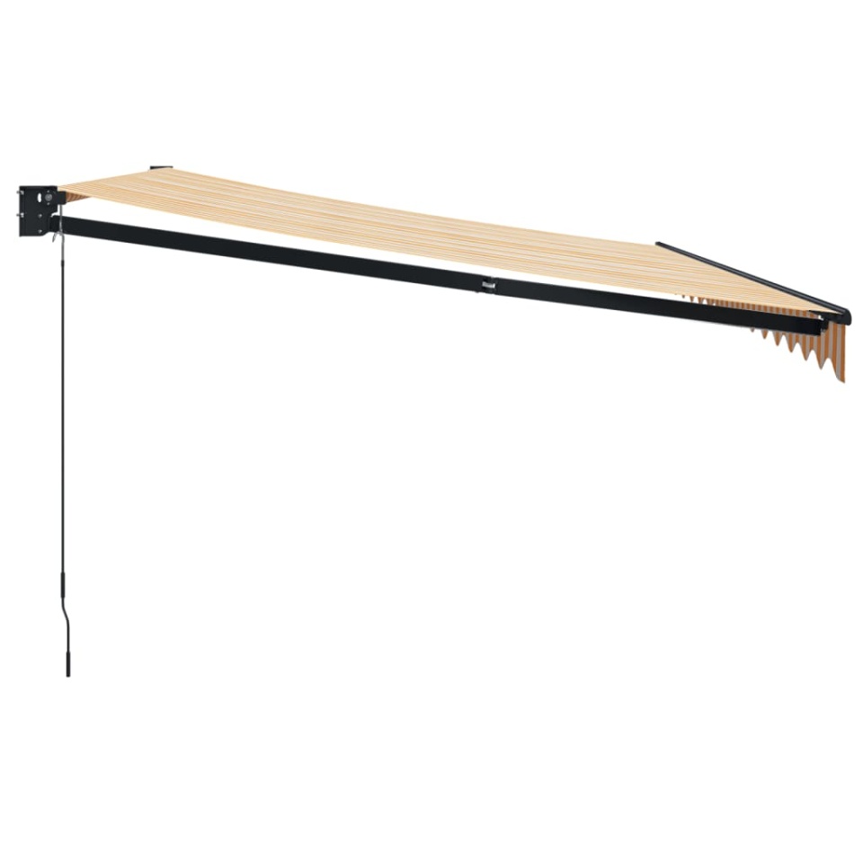 Copertină retractabilă galben și alb, 4x3 m, textil și aluminiu - 3 | YEO