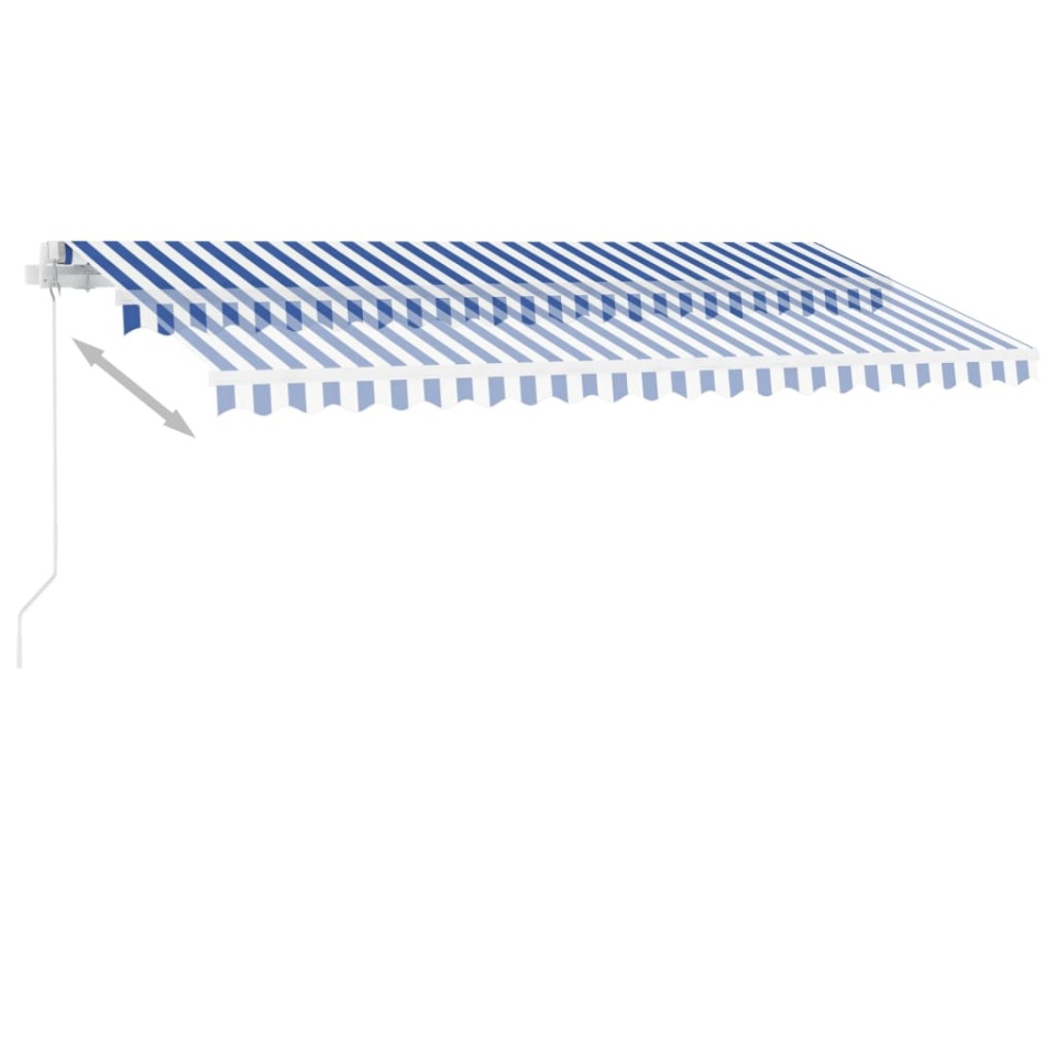 Copertină retractabilă manual cu LED, albastru & alb 400x300 cm - 3 | YEO