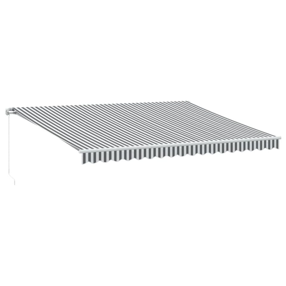 Copertină retractabilă manual cu LED, antracit/alb, 450x300 cm - 1 | YEO