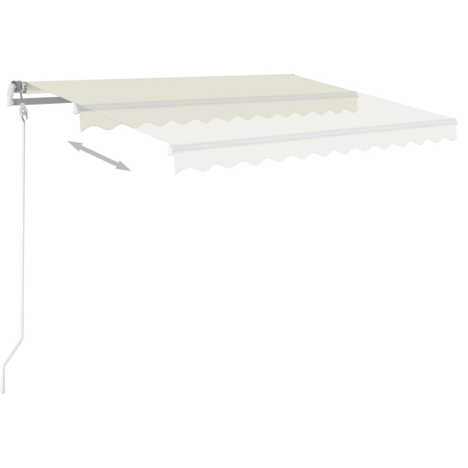Copertină retractabilă manual cu LED, crem, 3x2,5 m - 2 | YEO