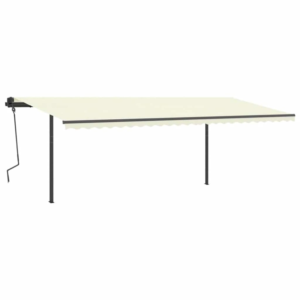 Copertină retractabilă manual cu LED, crem, 6x3 m - 3 | YEO