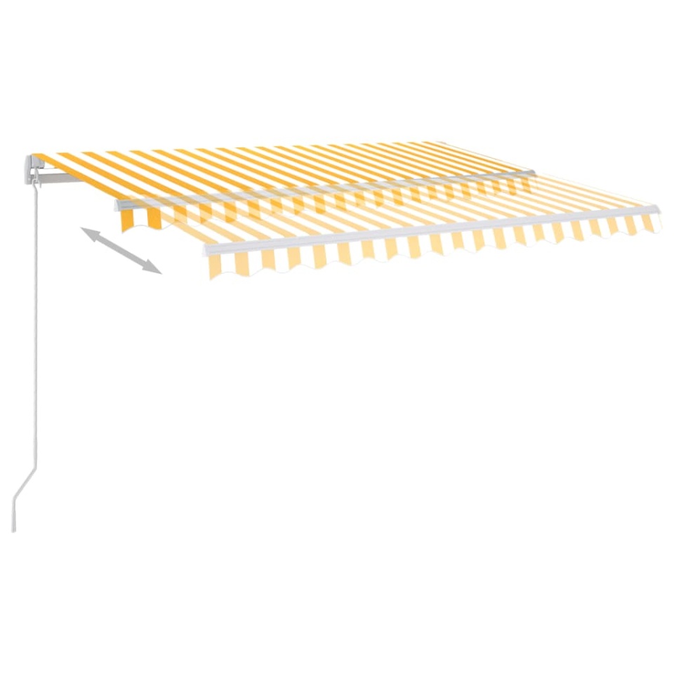 Copertină retractabilă manual cu LED, galben și alb, 300x250 cm - 2 | YEO