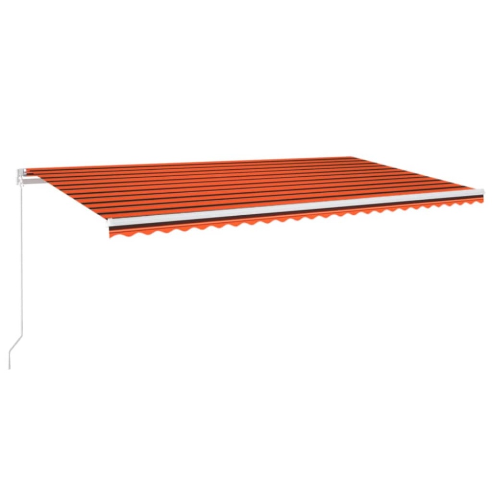 Copertină retractabilă manual, LED, portocaliu&maro, 600x300 cm - 1 | YEO