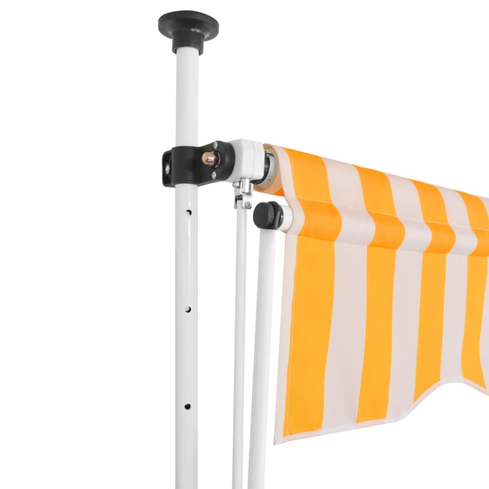 Copertină retractabilă manual, portocaliu și alb, 300 cm, dungi - 1 | YEO